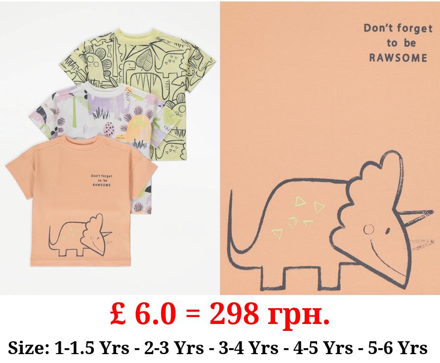 Pastel Dinosaur Short Sleeve T-Shirt