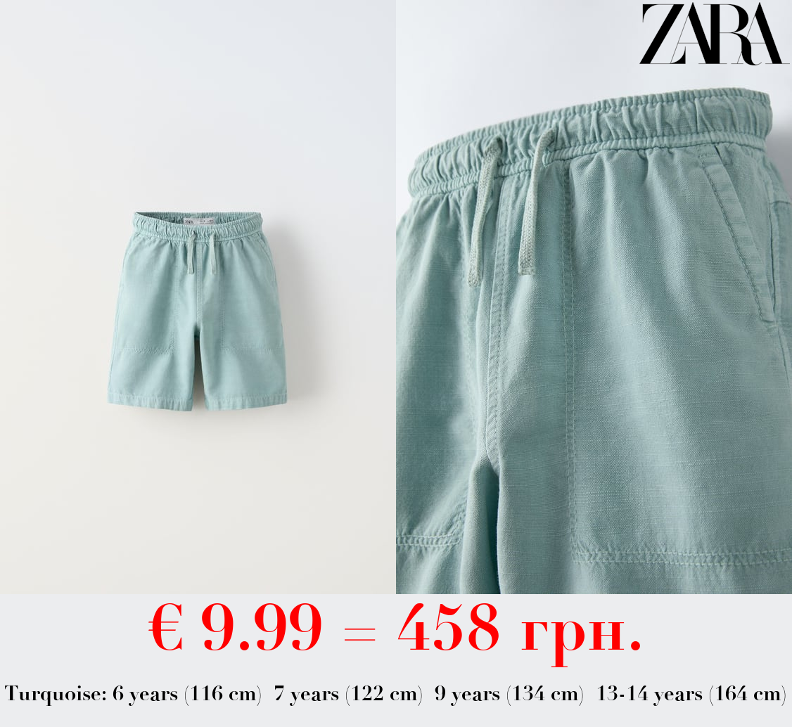 BERMUDA SHORTS WITH CONTRAST TOPSTITCHING