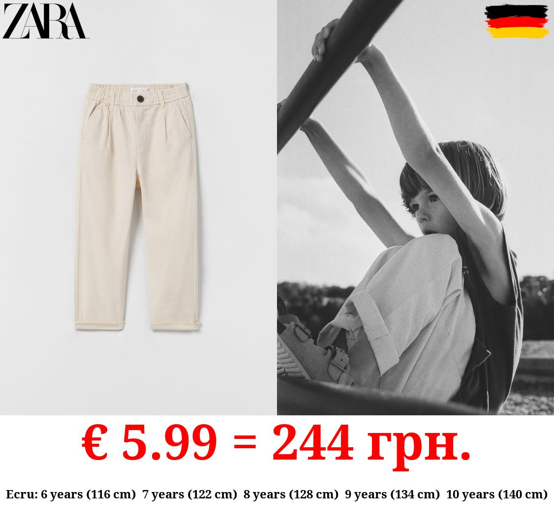 LINEN BLEND CHINO TROUSERS