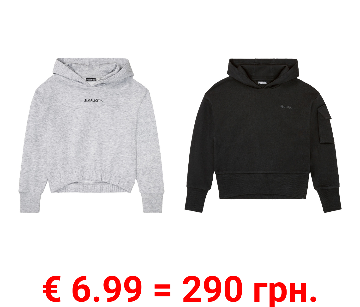 pepperts!® Mädchen Kapuzenpullover mit Baumwolle