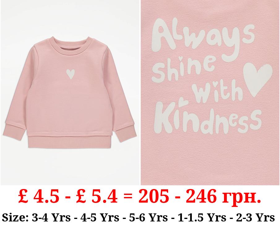 Pink Heart Print Sweatshirt