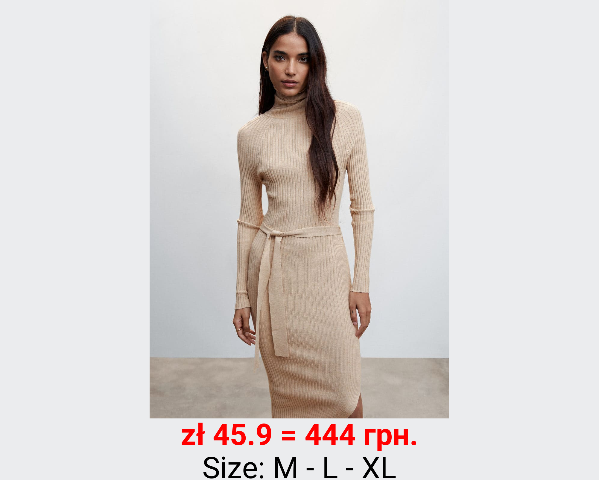 Vestido canalé nudo