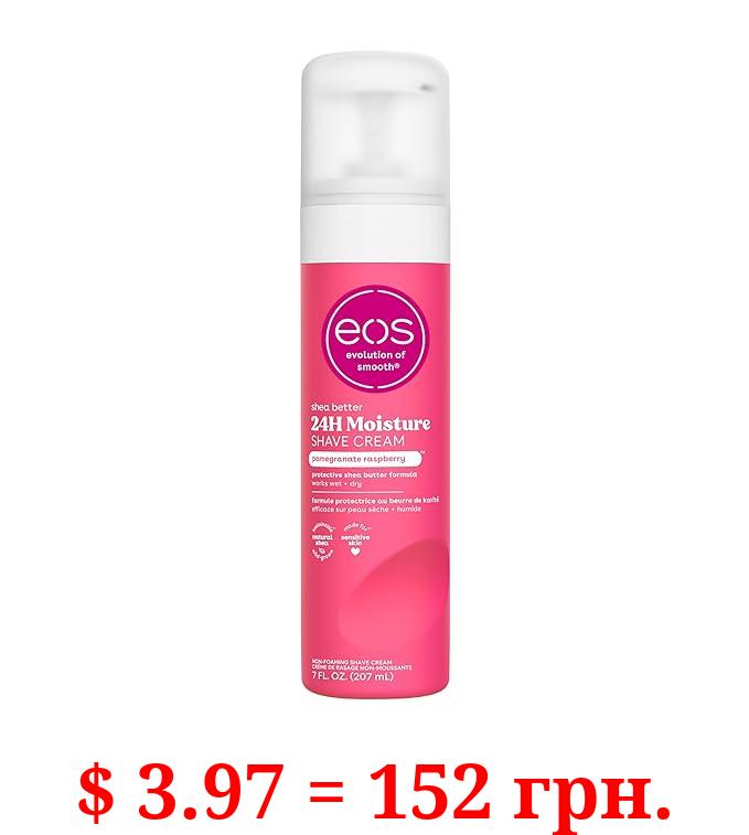 eos Shea Better Shaving Cream- Pomegranate Raspberry, Women's Shave Cream, Skin Care, Doubles as an In-Shower Lotion, 24-Hour Hydration, 7 fl oz