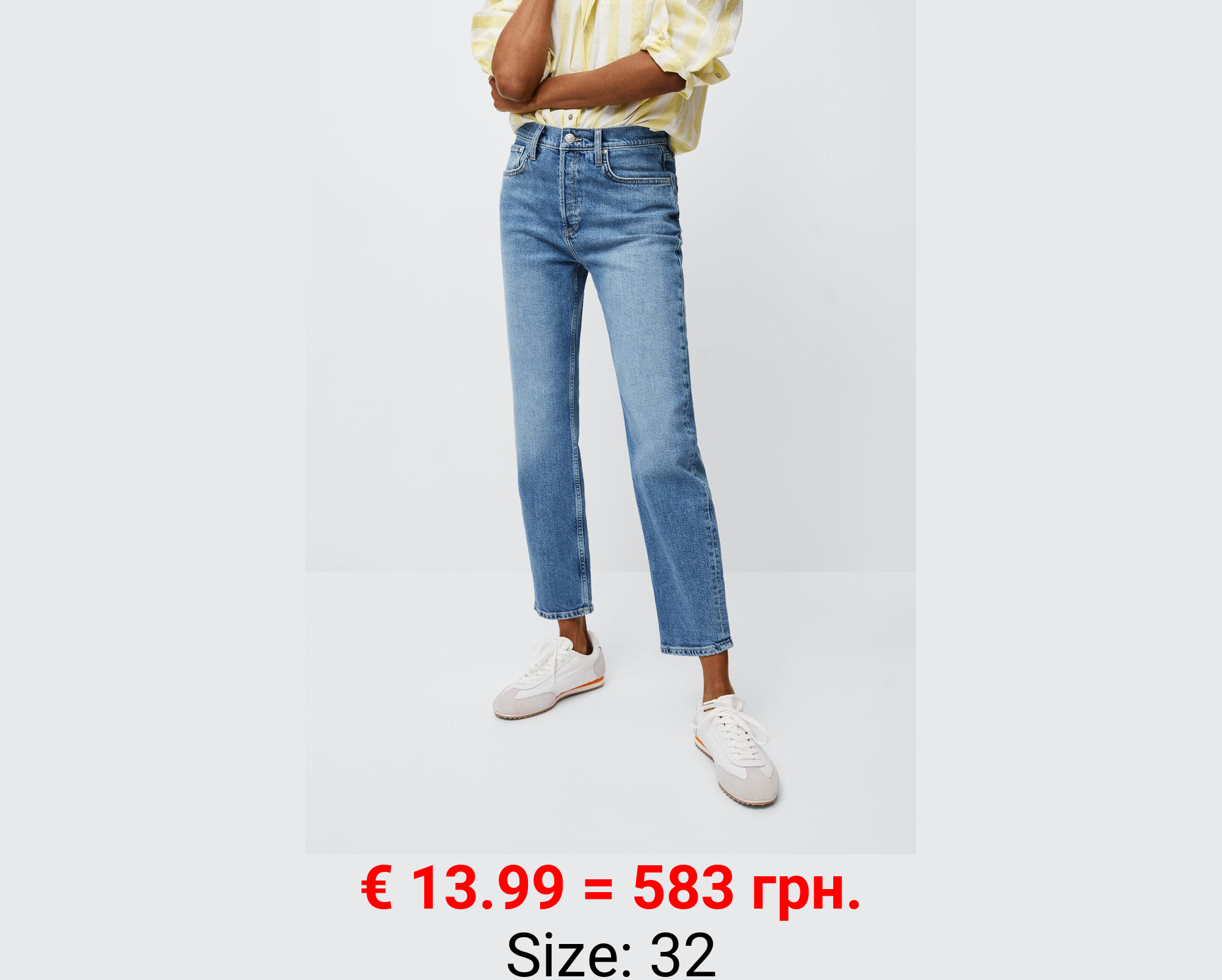 Vaqueros slim tiro medio crop