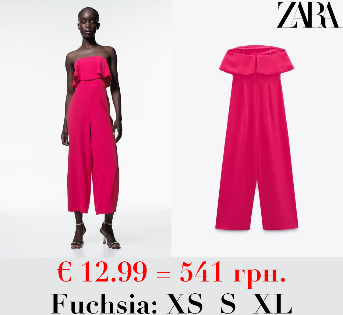 STRAIGHT NECK JUMPSUIT WITH LAYERED DETAIL