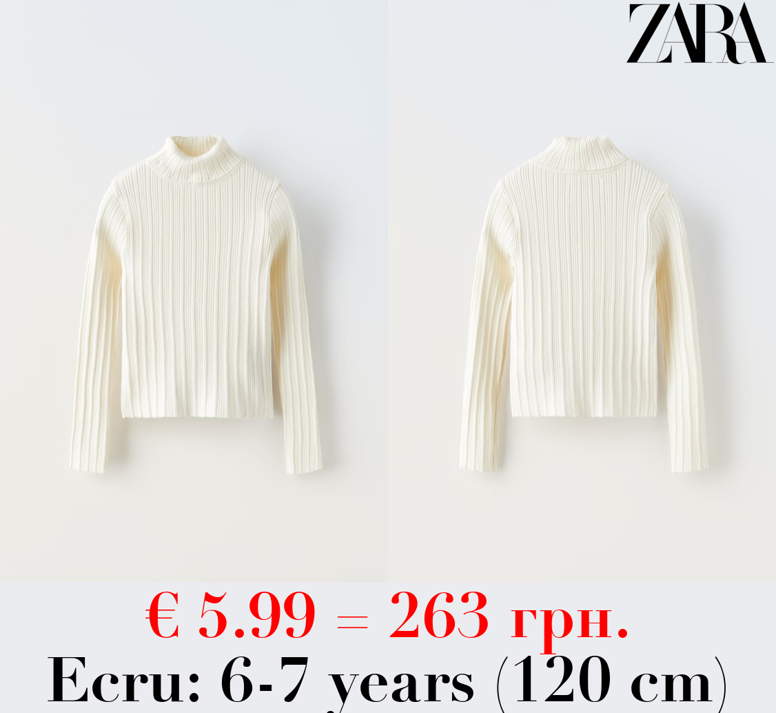 RIBBED TURTLENECK SWEATER