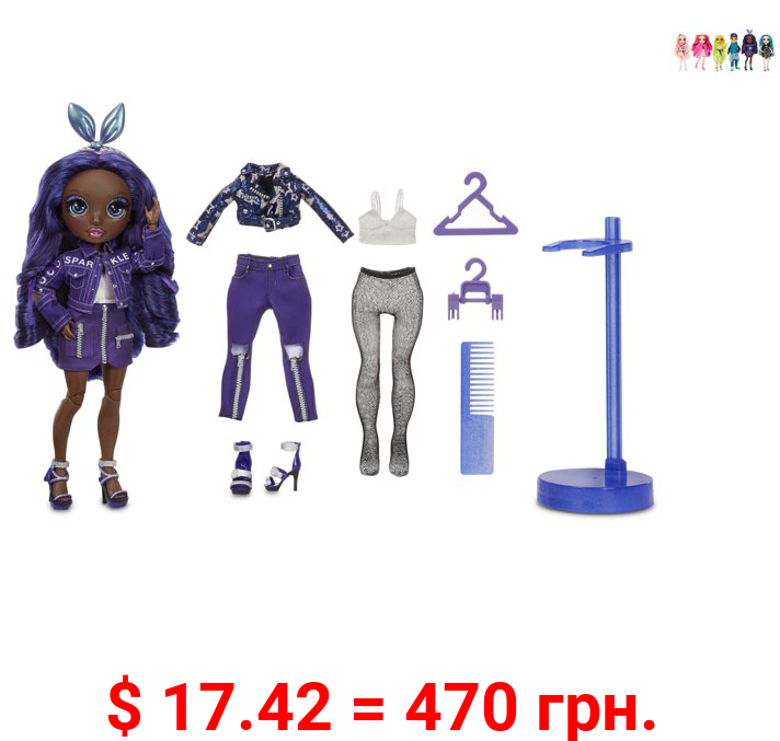 Rainbow High Krystal Bailey – Indigo (Dark Blue Purple) Fashion Doll with 2 Complete Mix & Match Outfits and Accessories, Toys for Kids 6-12 Years Old
