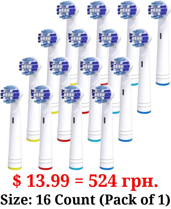 Replacement Toothbrush Heads Compatible With Oral B Braun- Pack of 16 Professional Electric Toothbrush Heads- Precision Refills for Oral-b 7000, Clean, OralB Pro 1000, 9600, 500, 3000, 8000, Plus!