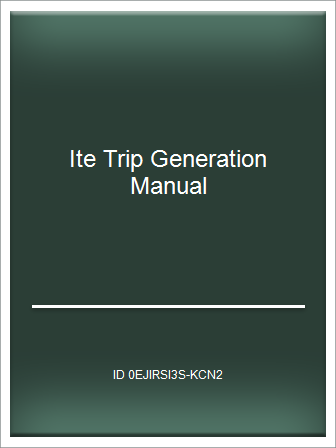 trip generation handbook an ite proposed recommended practice