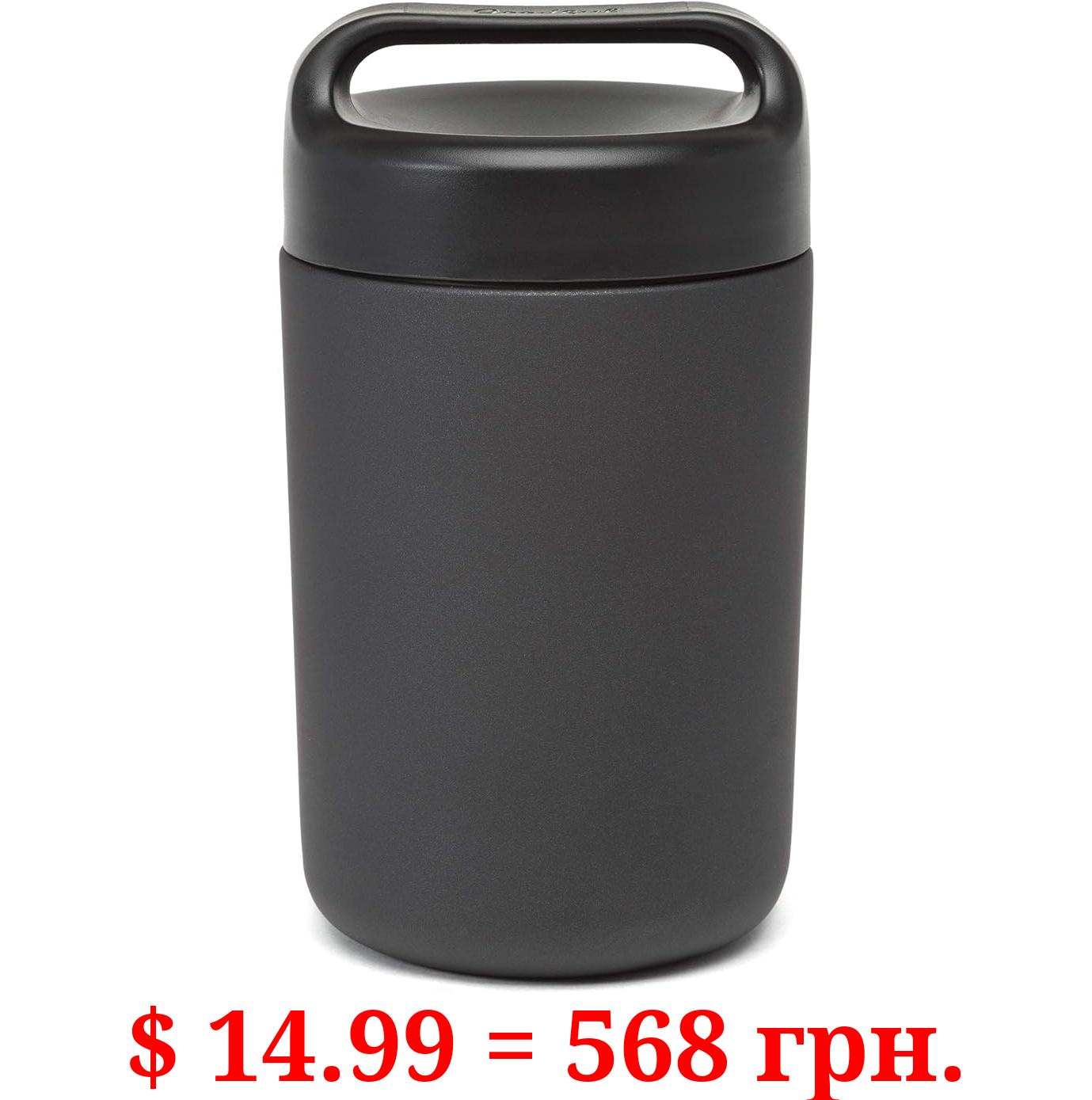 Goodful Vacuum Sealed Insulated Food Jar with Handle Lid, Stainless Steel Thermos, Lunch Container, 16 Oz, Gray