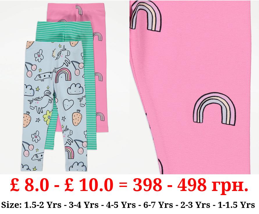 Fun Printed Leggings 3 Pack