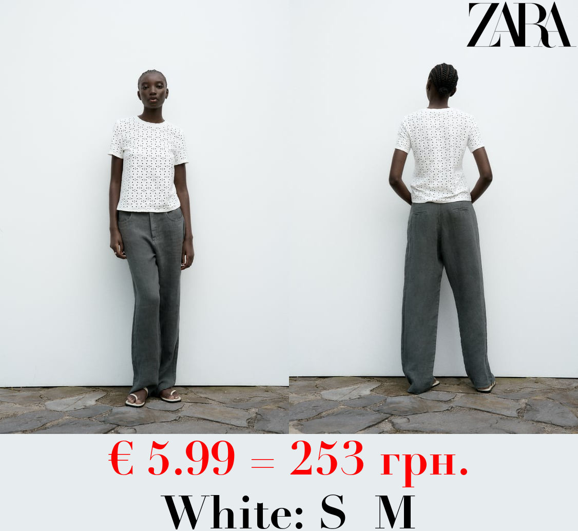 T-SHIRT WITH CUTWORK EMBROIDERY