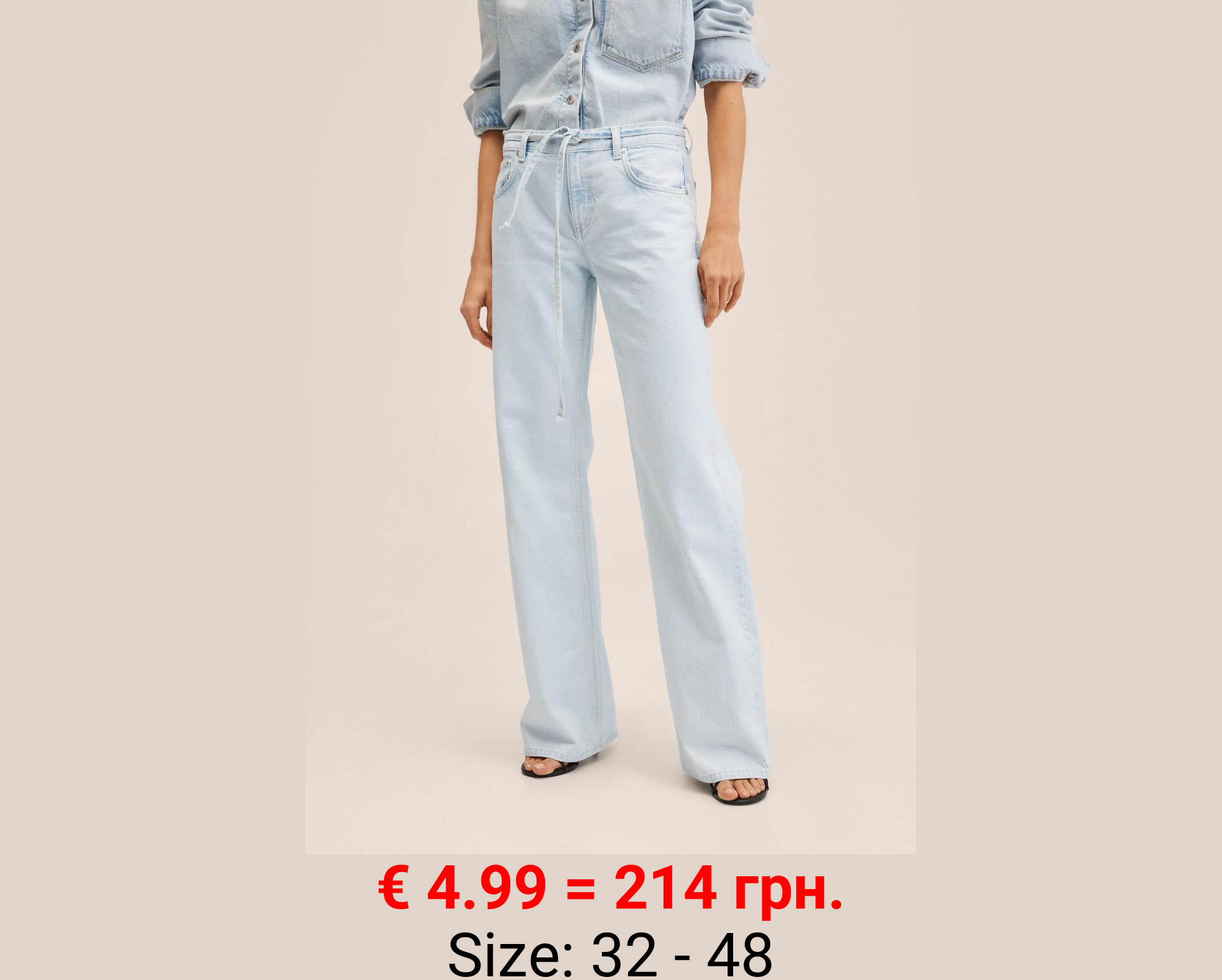 Vaqueros wideleg cinturón