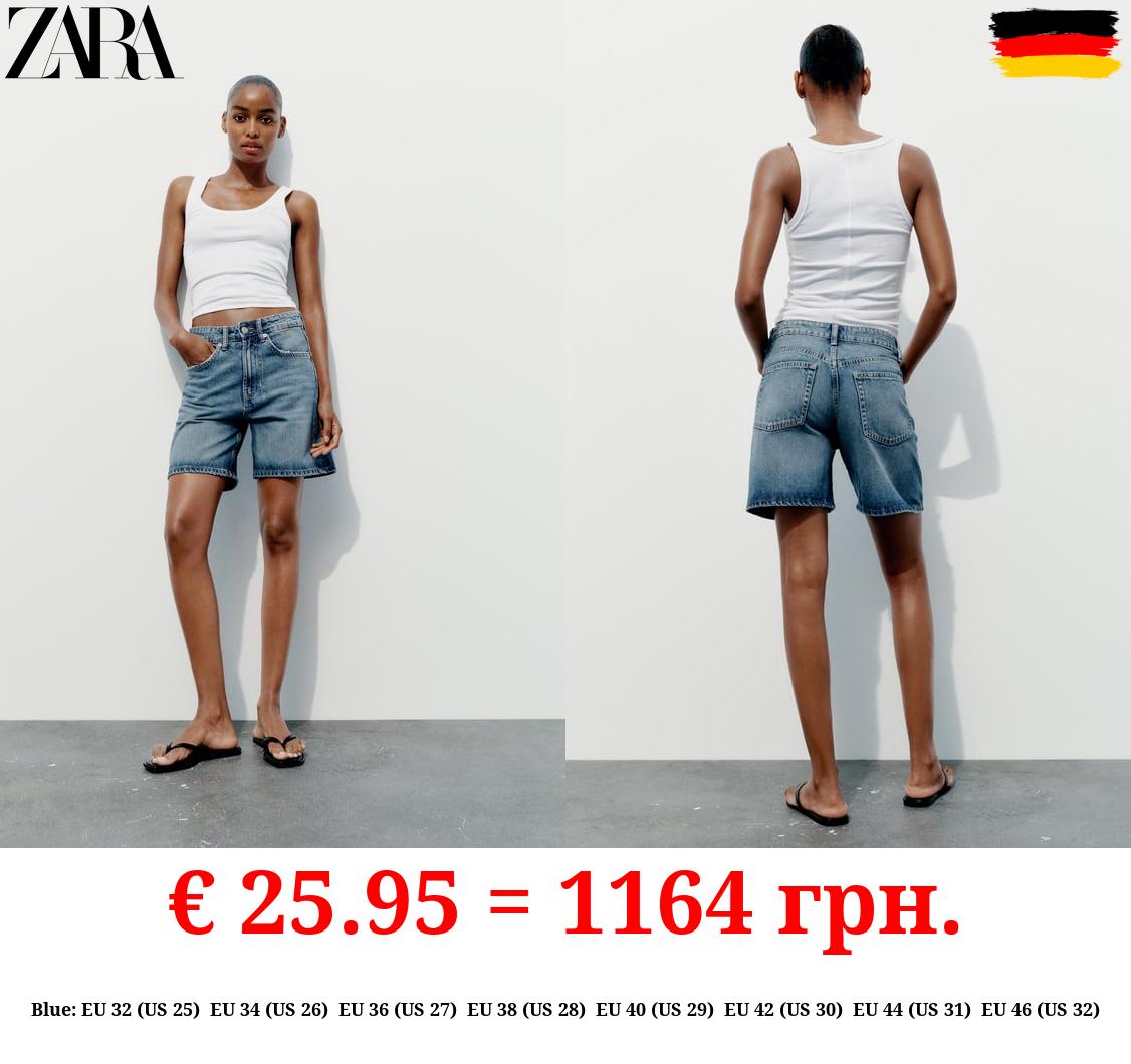 TRF MID-RISE DENIM BERMUDA SHORTS