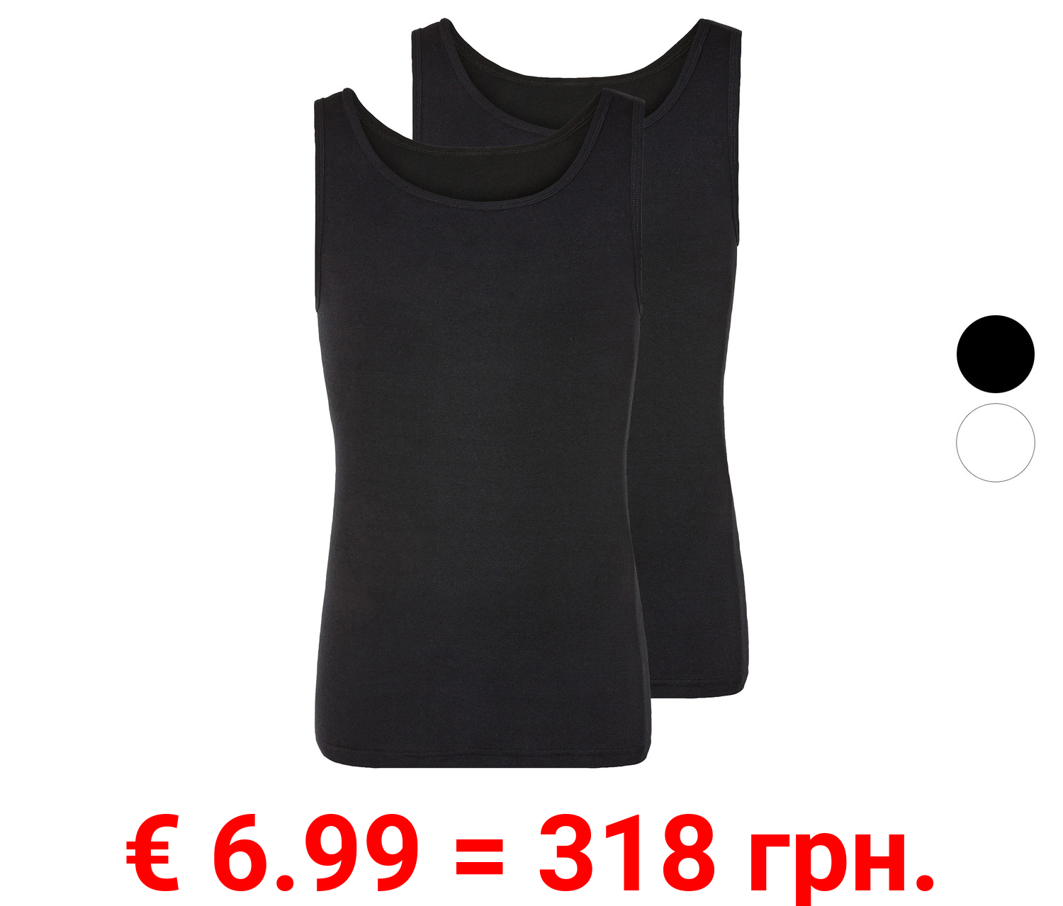 LIVERGY® Herren Achselhemden, 2 Stück, Feinripp-Qualität