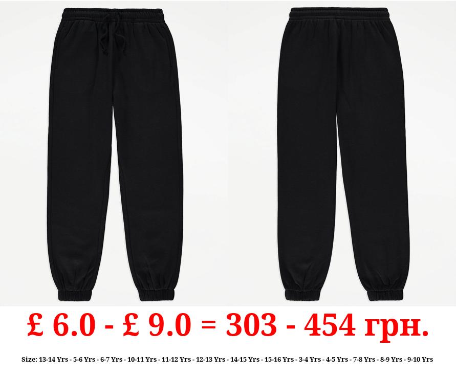 Black Fleece Lined Joggers