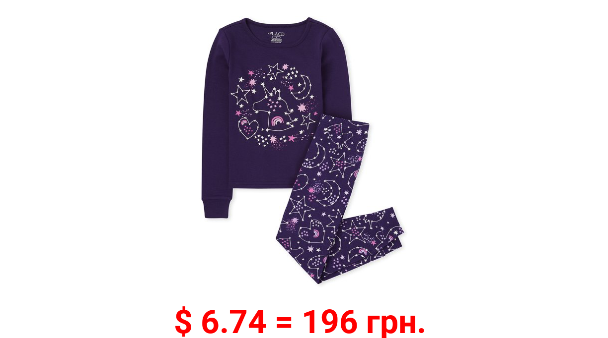 The Children's Place Girls Constellation Long Sleeve 2-Piece Pajama Set, Sizes 4-16
