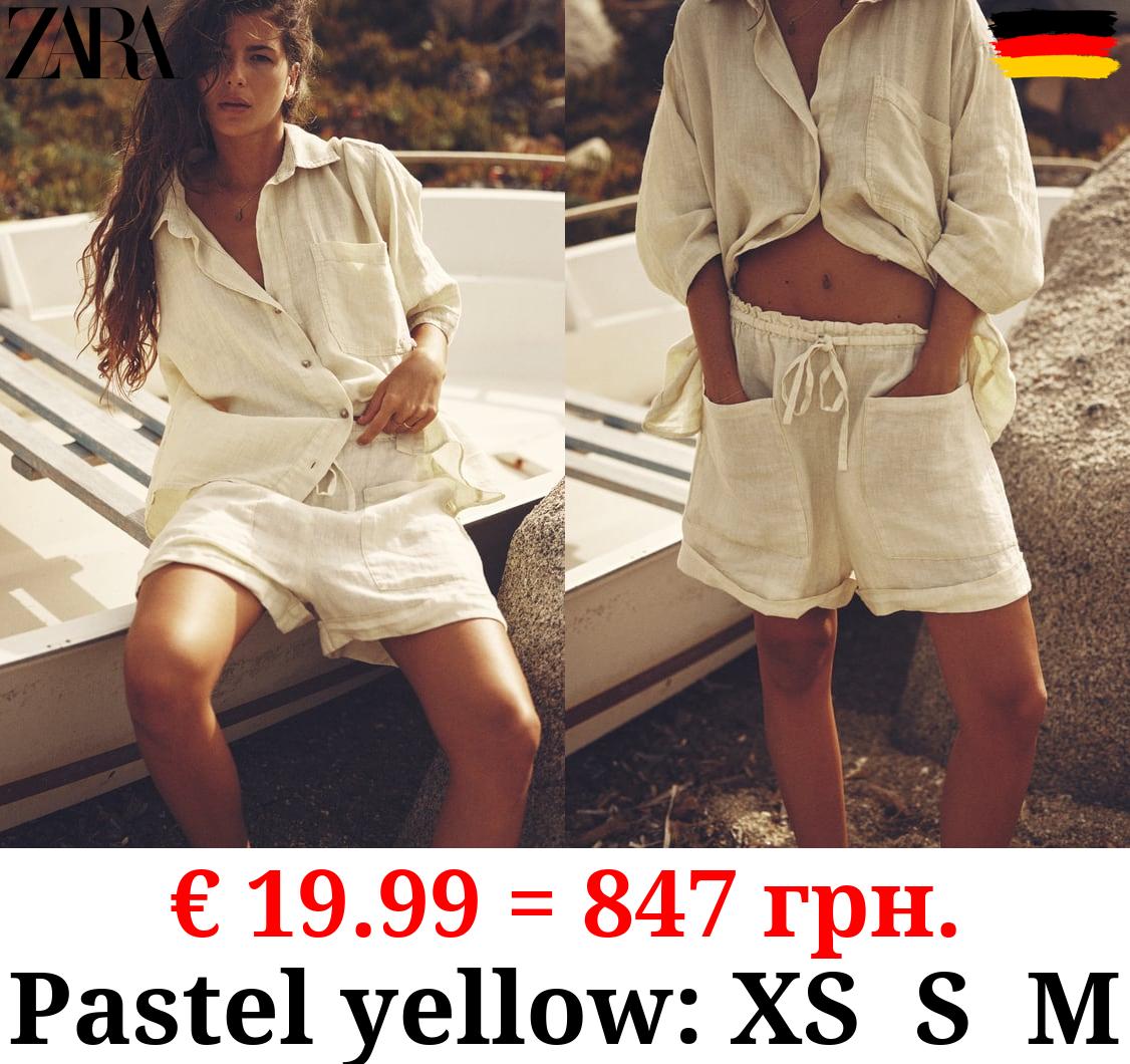 LINEN BERMUDAS WITH POCKETS