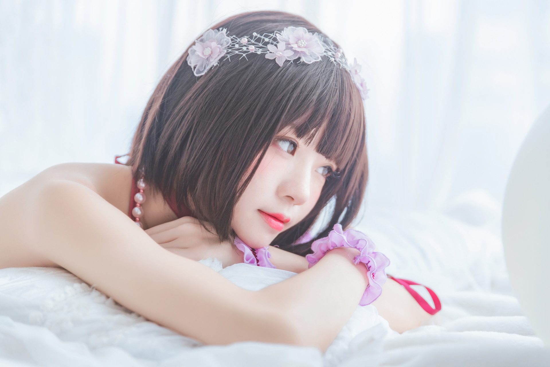 [桜桃喵] 加藤惠 Megumi Kato 紫色小睡裙 29