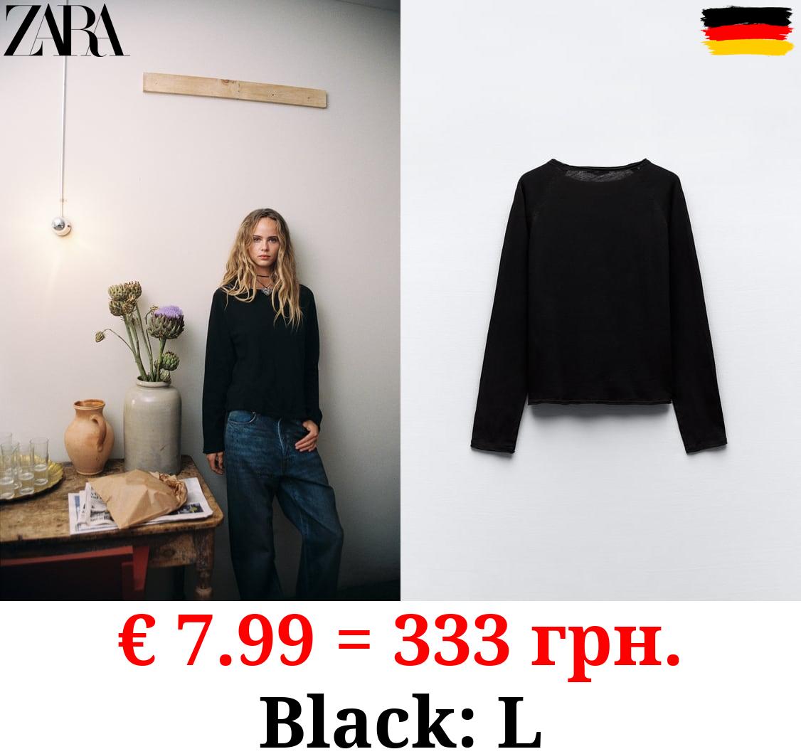 VINTAGE-EFFECT T-SHIRT WITH LONG SLEEVES