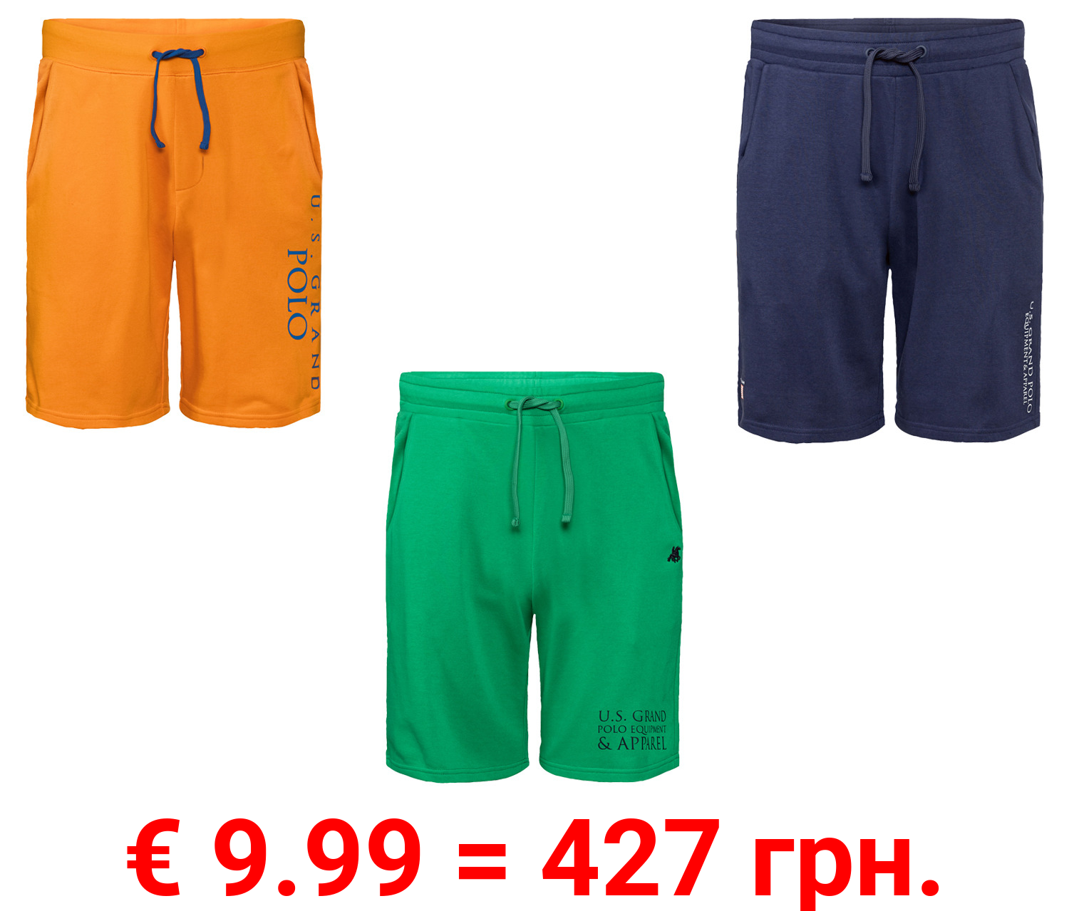 LIVERGY® x Grand Polo Herren Sweatshorts mit Baumwolle