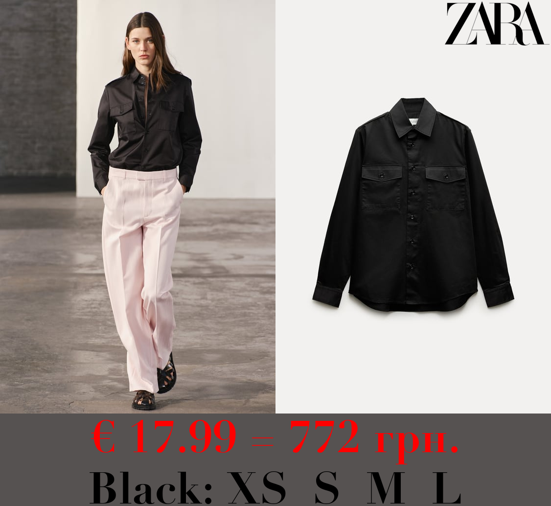 ZW COLLECTION POPLIN SHIRT WITH POCKETS