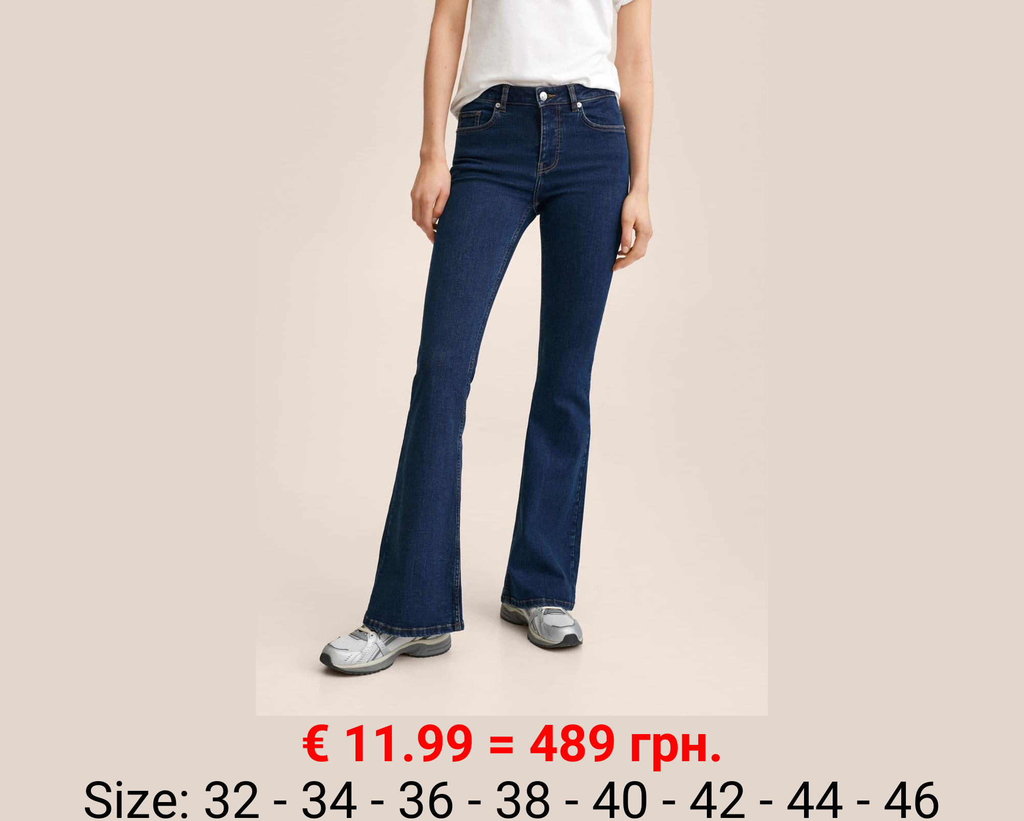 Jeans flare tiro medio