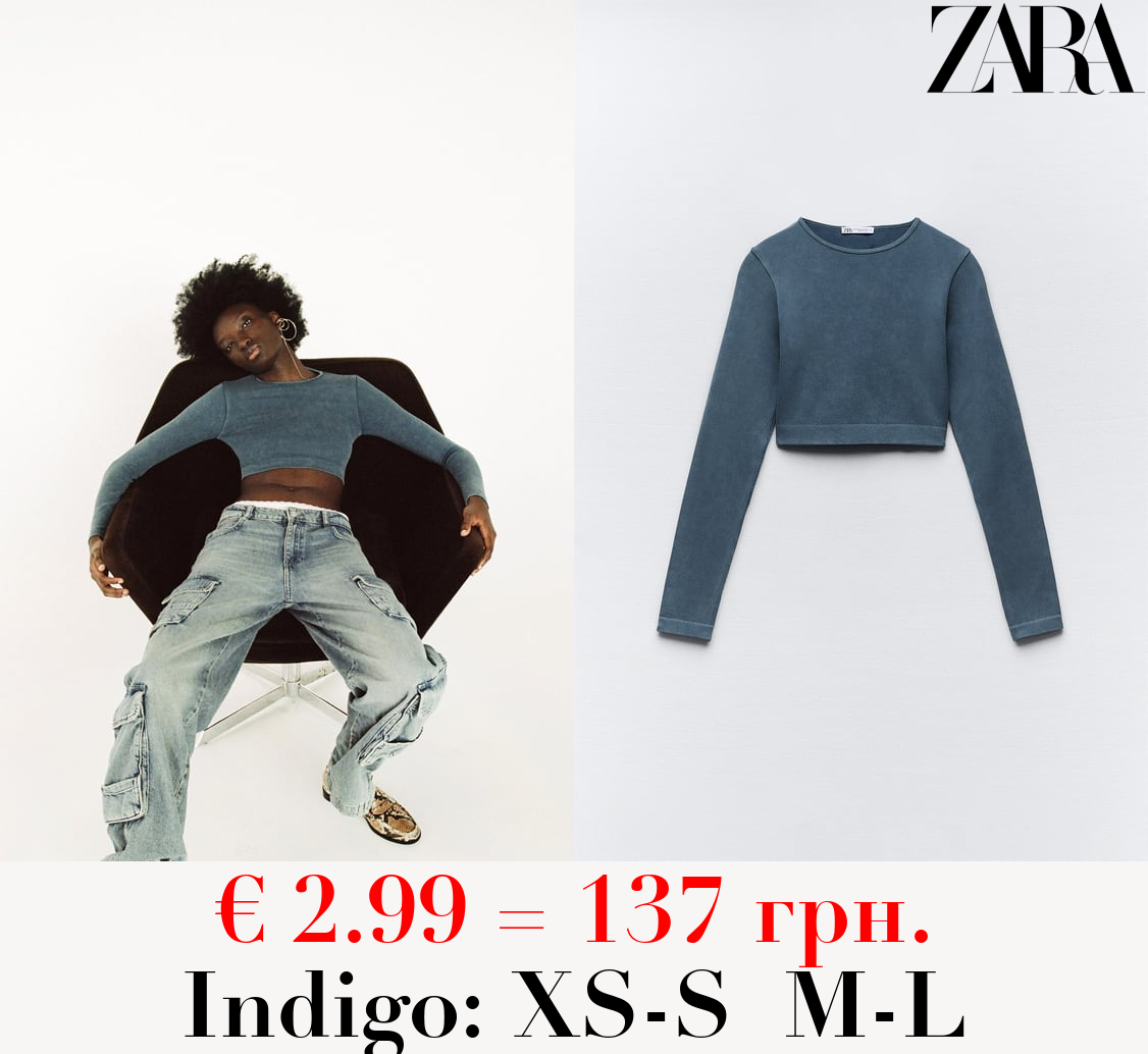 SEAMLESS RIBBED FADED CROP TOP