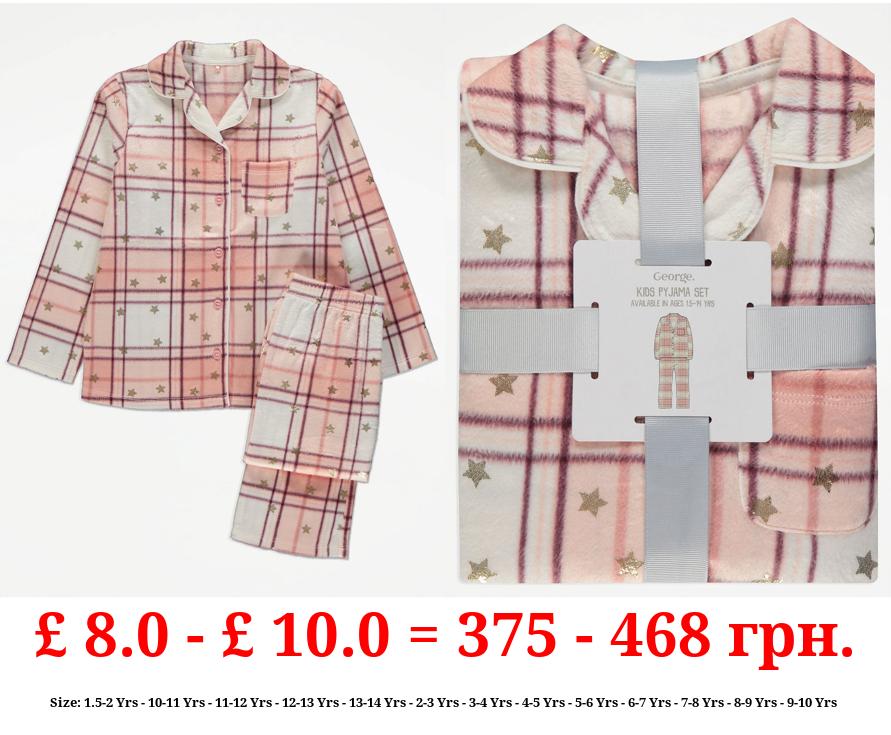 Pink Check Shirt Fleece Pyjamas