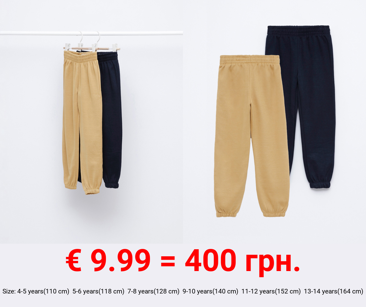 Pack of 2 basic plush trousers