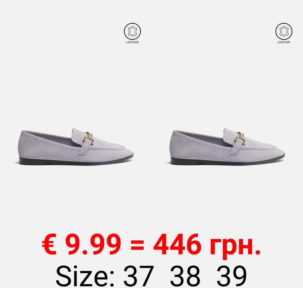 Flat leather loafers