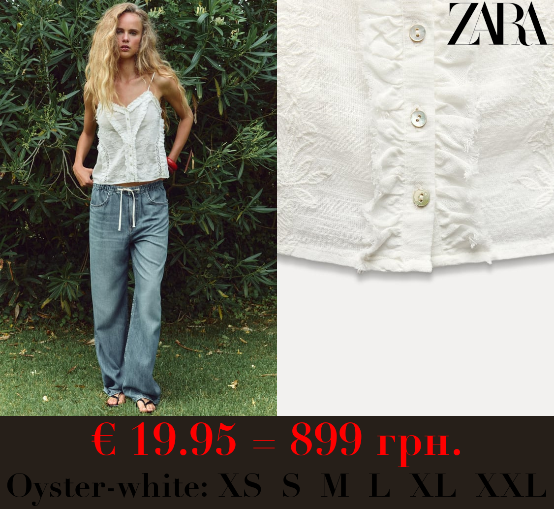 EMBROIDERED COTTON MUSLIN TOP