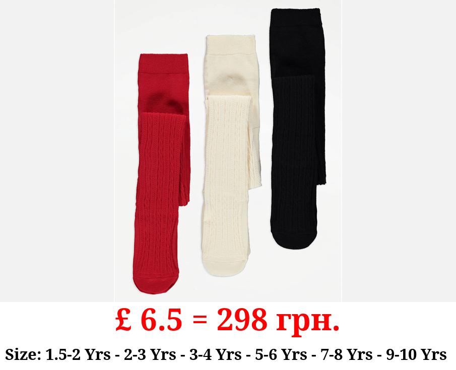 Cable Knit Tights 3 Pack