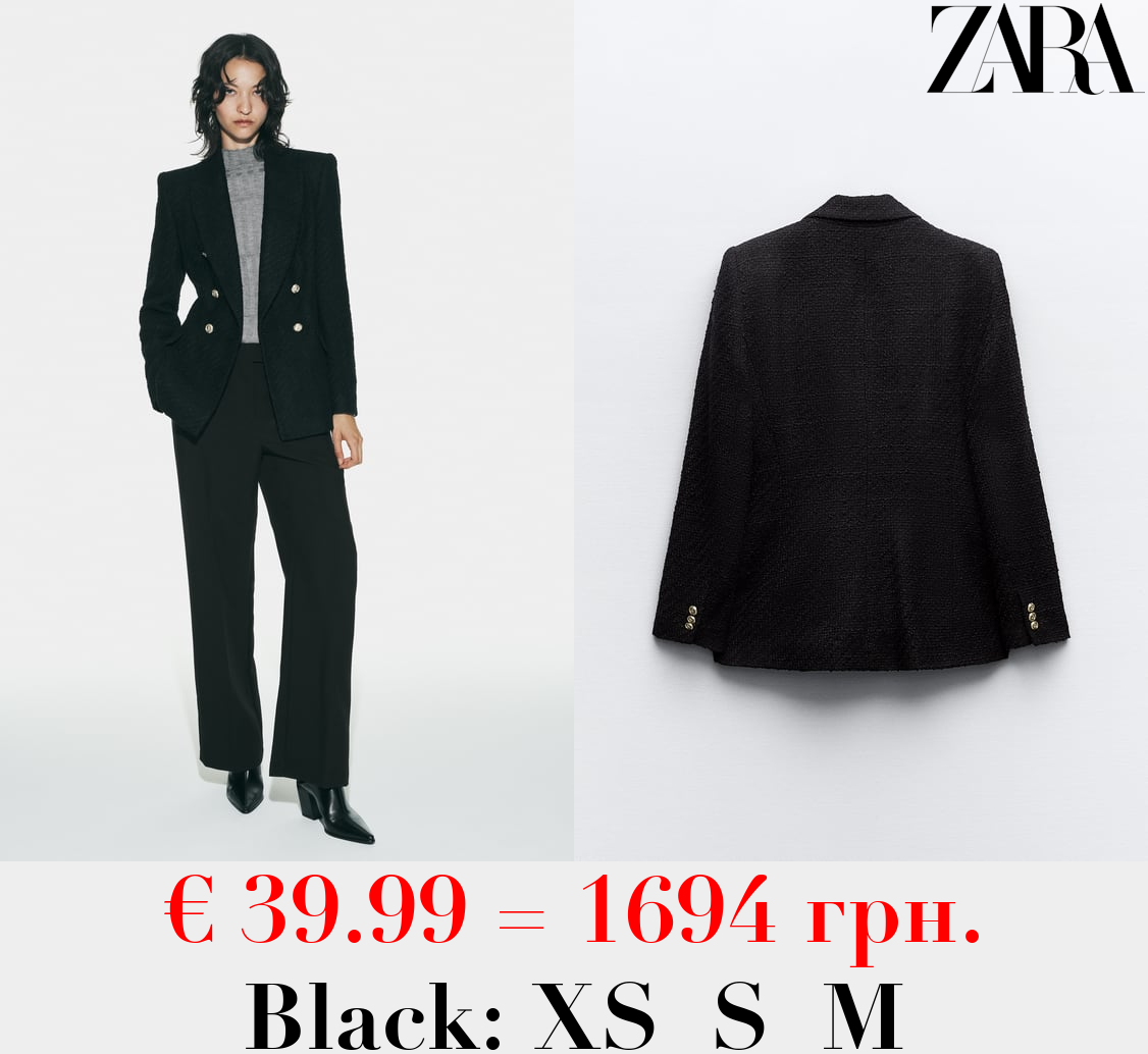 TEXTURED DOUBLE-BREASTED BLAZER