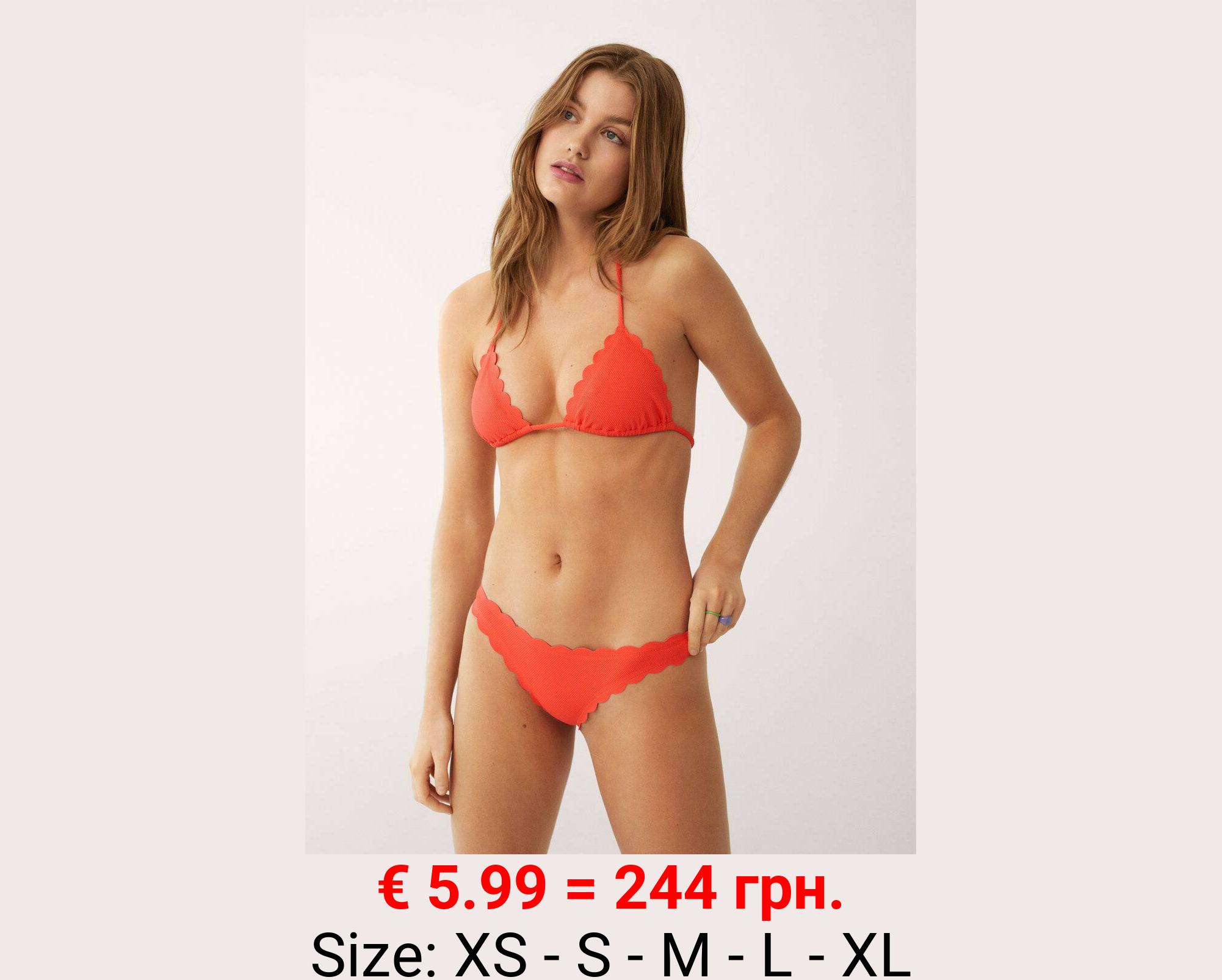 Top bikini festoneado