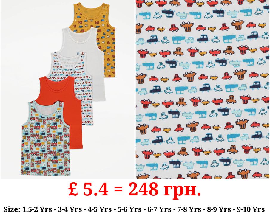 Car Print Vests 5 Pack