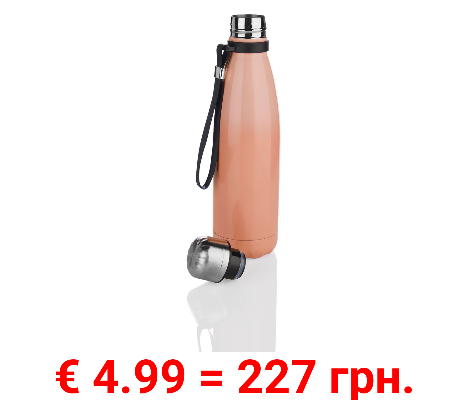 ERNESTO® Edelstahl-Isolierflasche, 0,5 l, mit Schlaufe