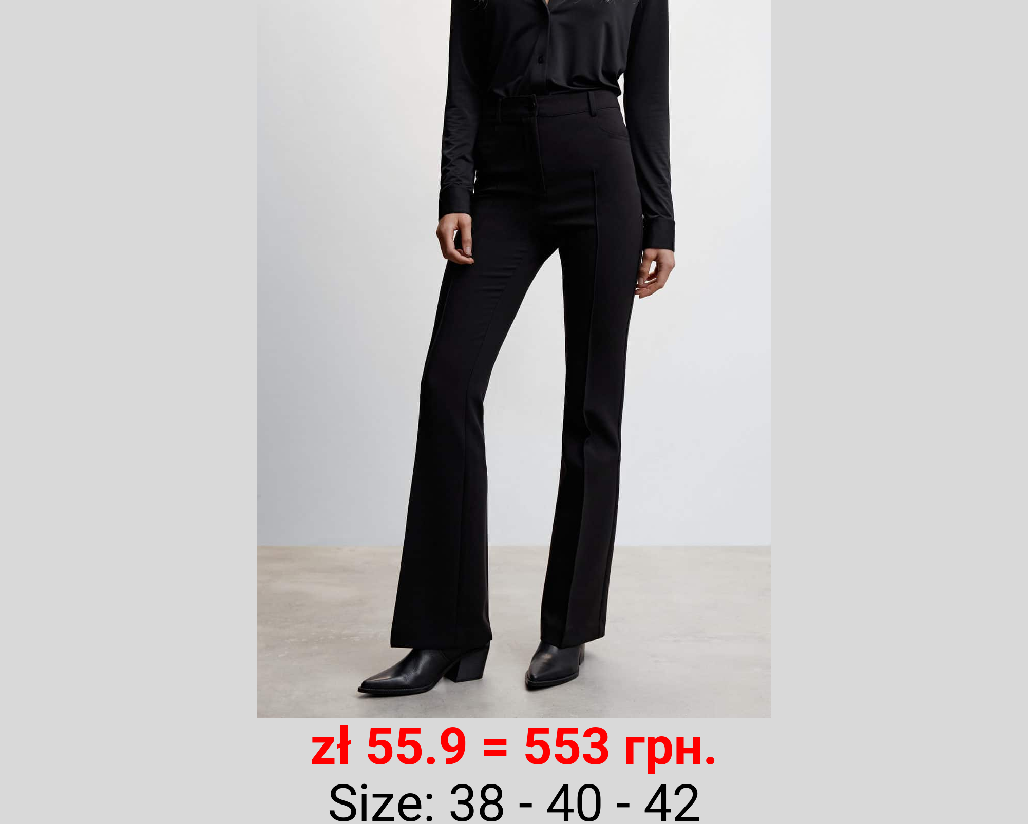 Pantalón acampanado pinzas