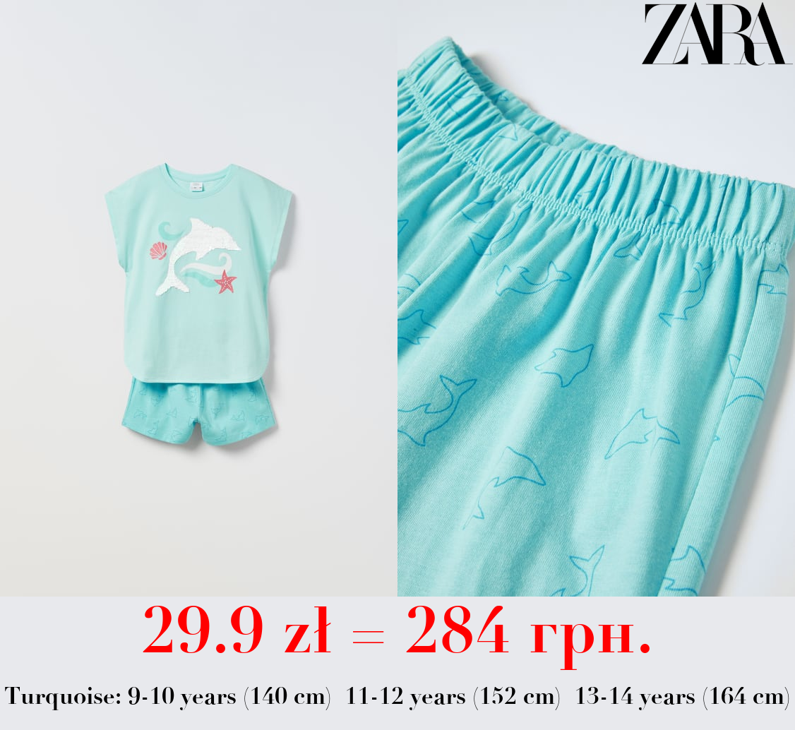 6-14 YEARS/ SEQUINNED DOLPHIN CO ORD