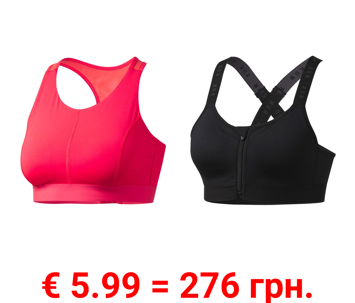 CRIVIT Damen Sportbustier, High-Level, mit Mesh-Einsätzen