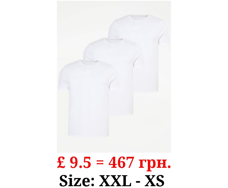 White T-Shirt Vests 3 Pack