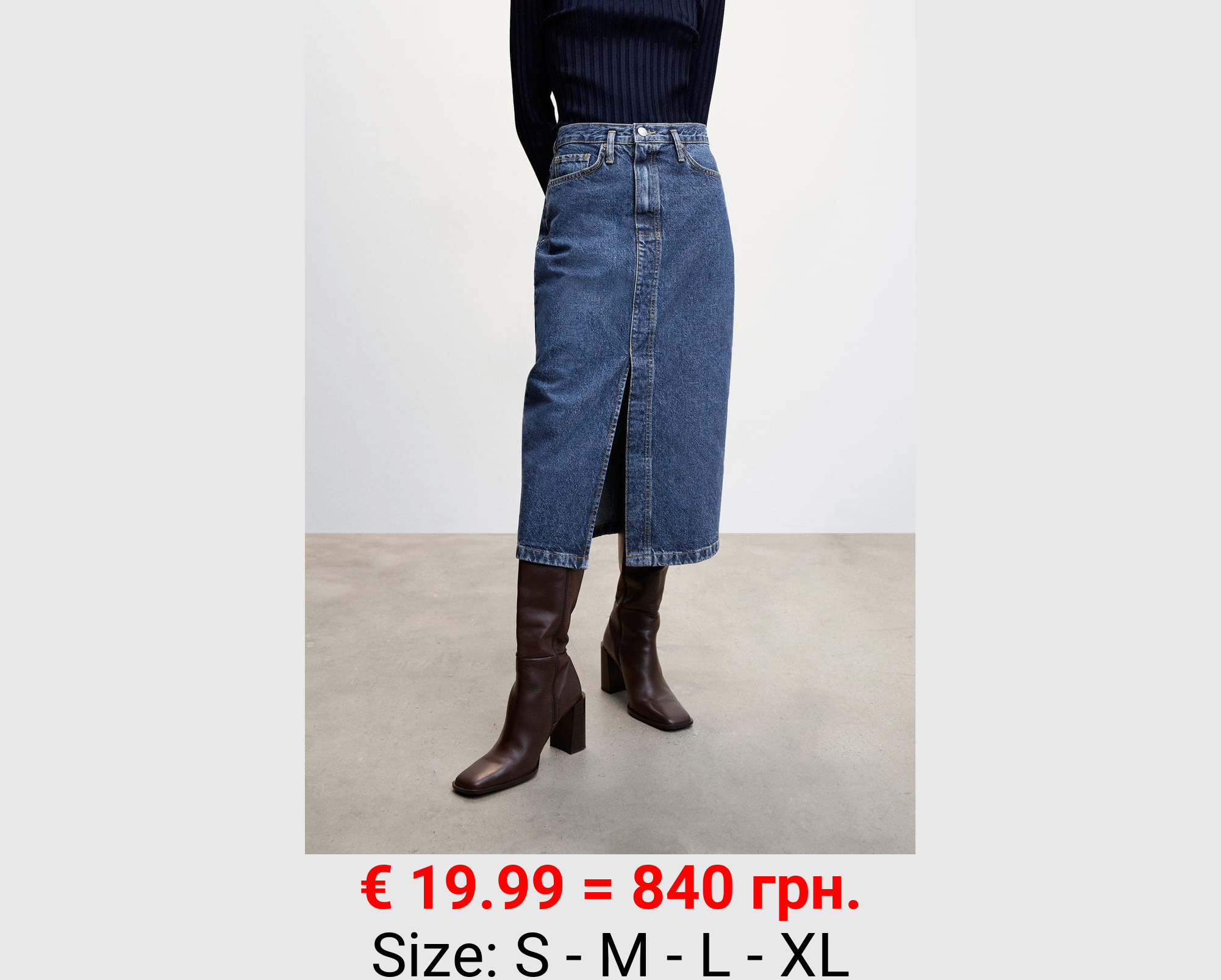 Falda midi denim