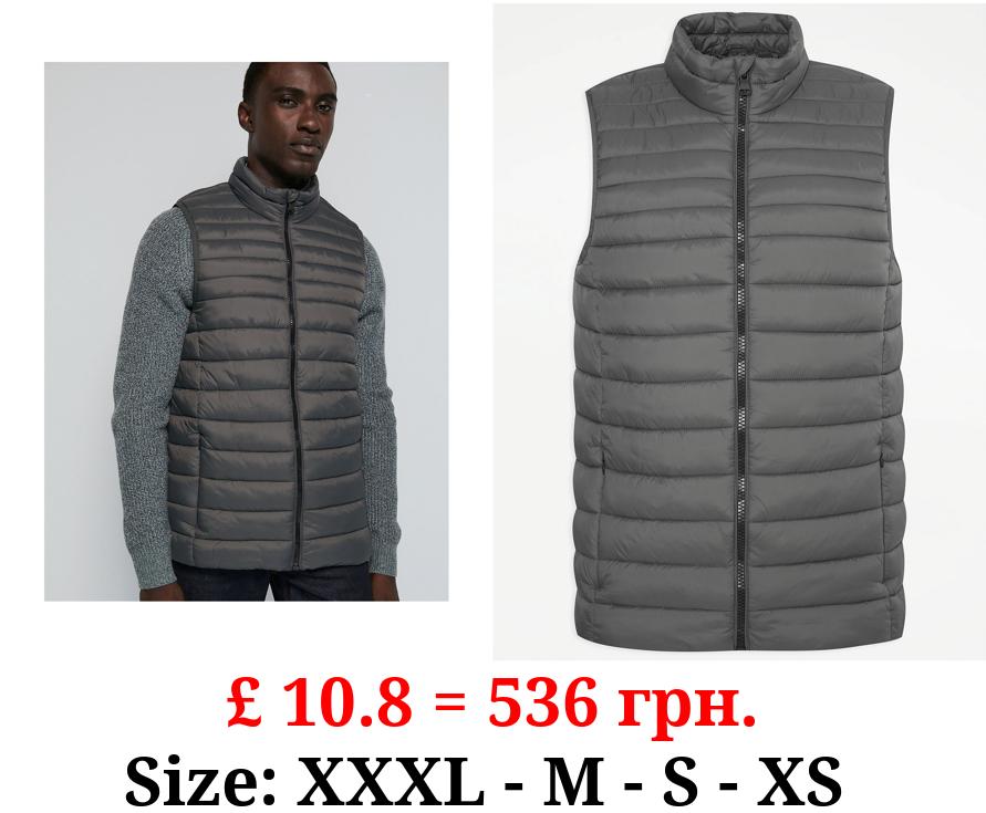Dark Grey Padded Lightweight Gilet