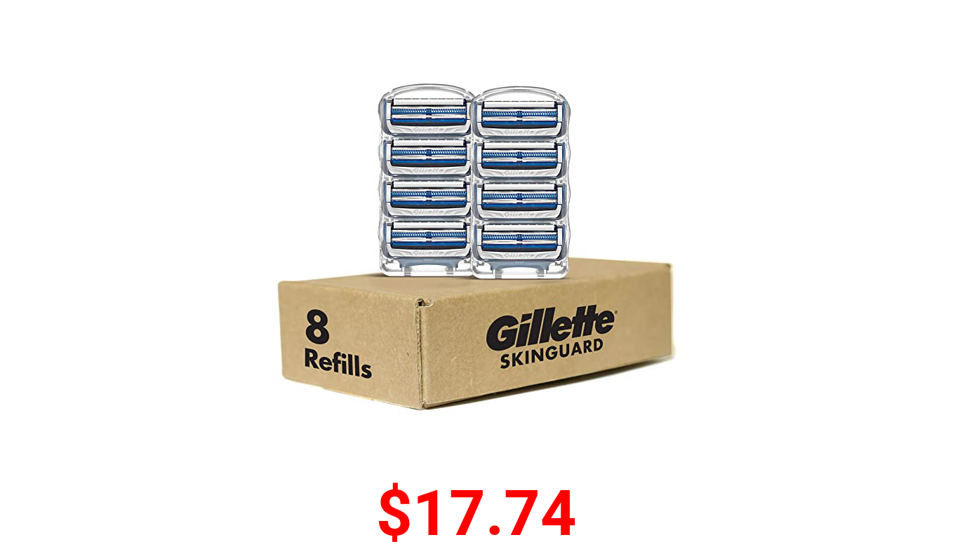 Gillette SkinGuard Mens Razor Blade Refills, 8 Count, Designed for Men with Skin Irritation