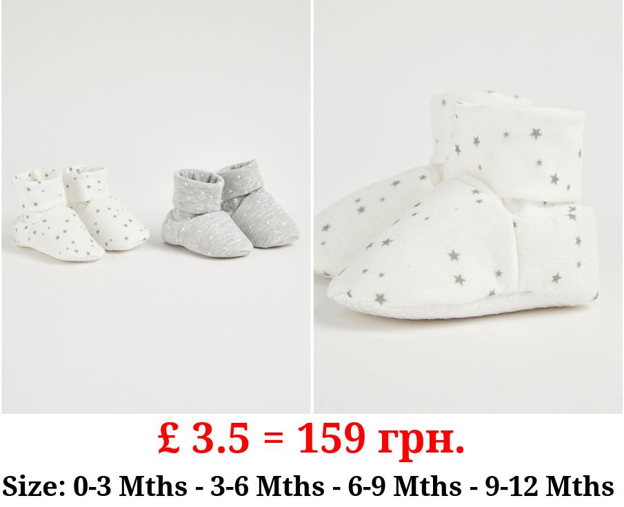 White Star Baby Booties 2 Pack