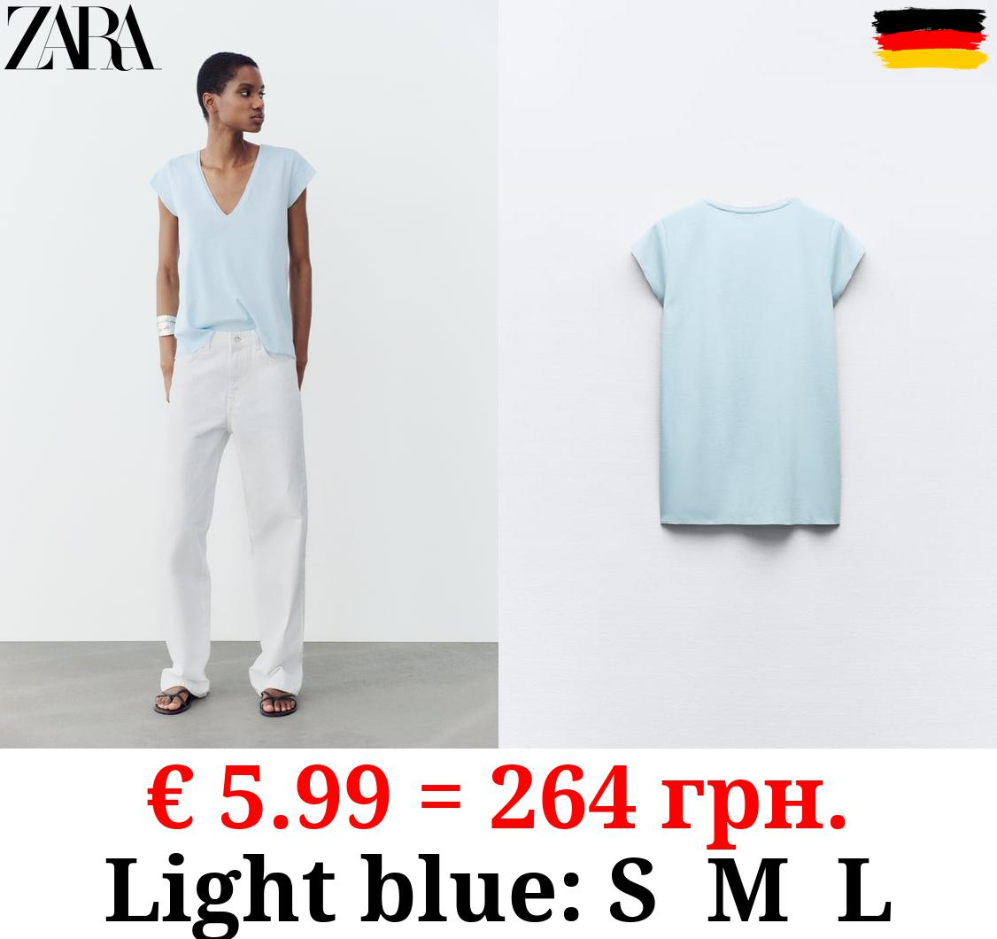 V-NECK COTTON T-SHIRT