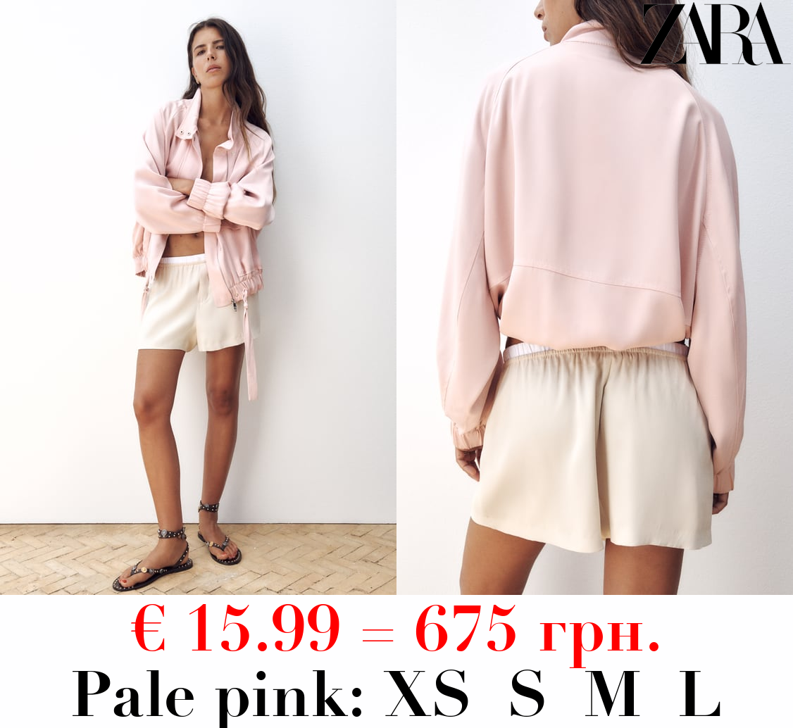 FLOWING BOMBER JACKET WITH POCKETS