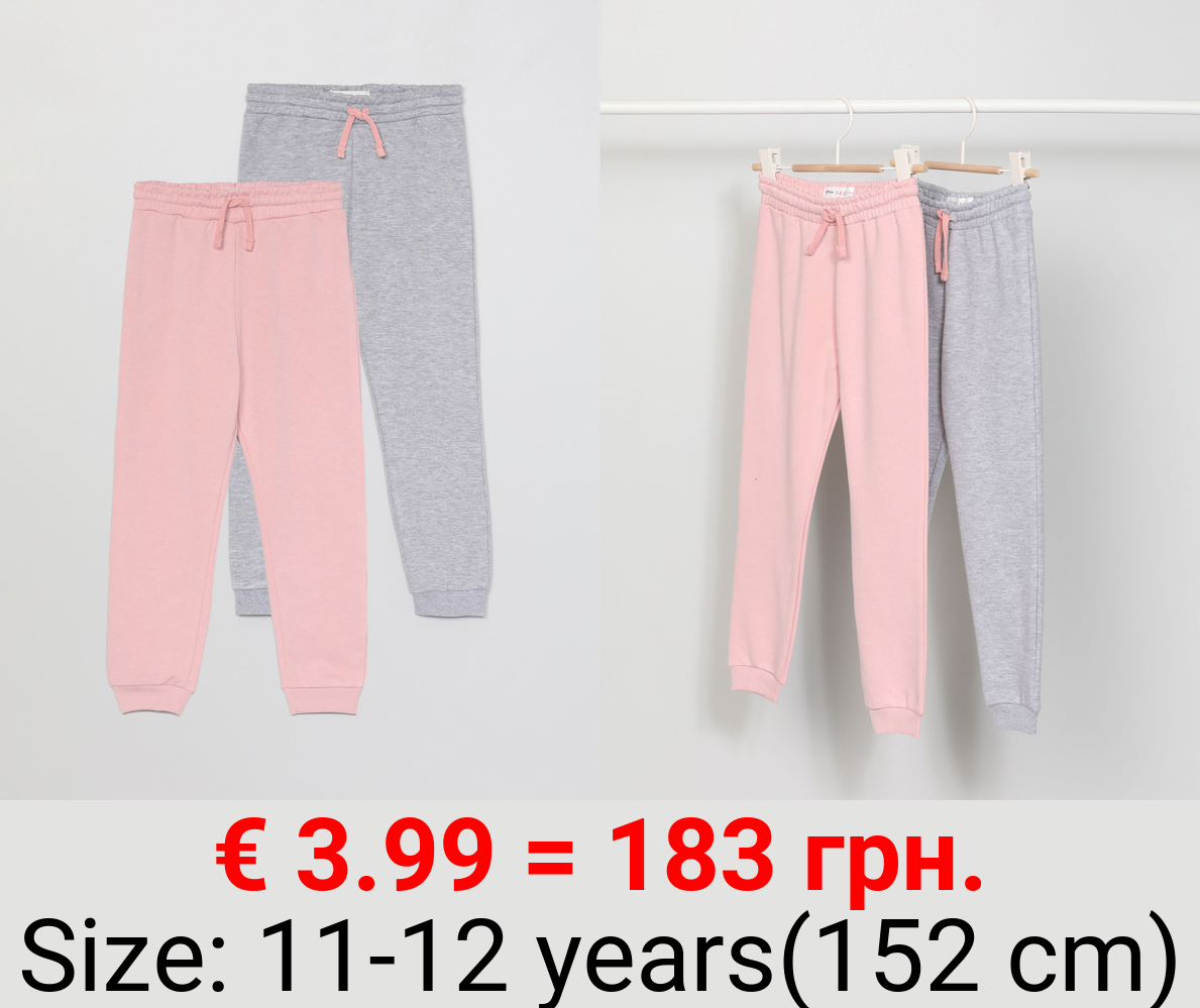 Pack of 2 pairs of basic tracksuits bottoms