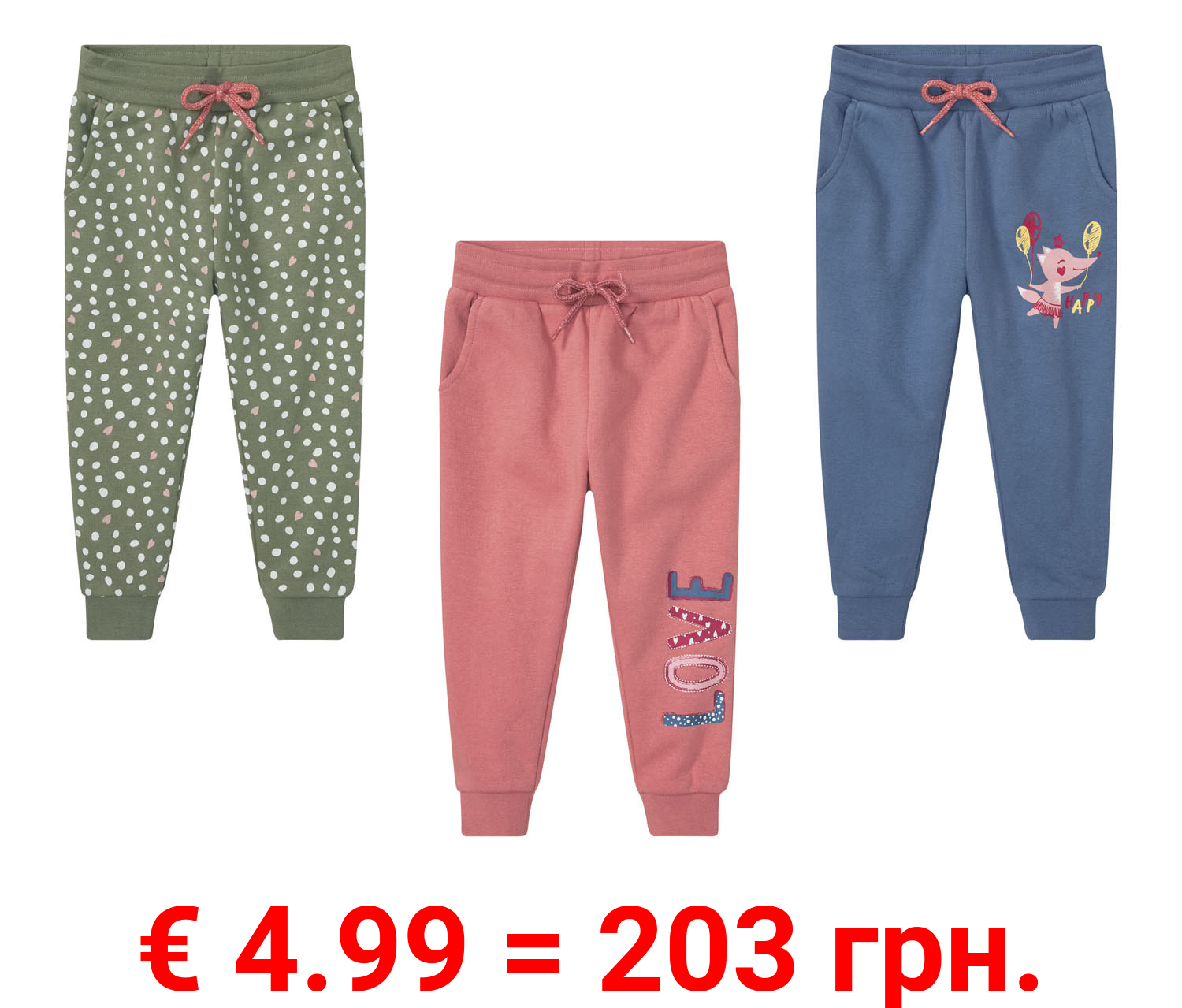 lupilu Kleinkinder Mädchen Sweathose mit Baumwolle