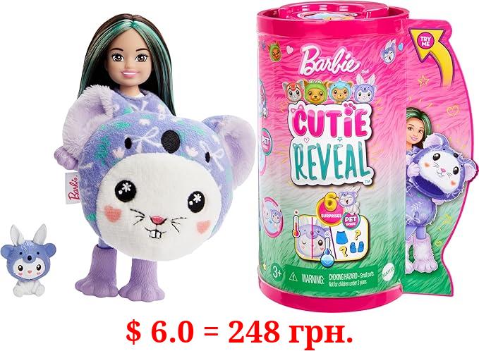 Barbie Cutie Reveal Chelsea Doll & Accessories, Animal Plush Costume & 6 Surprises Including Color Change, Bunny as Koala